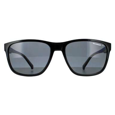 Gafas de sol polarizadas Arnette Rectangle para hombre en negro brillante y gris oscuro