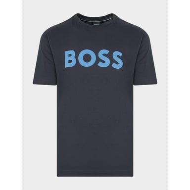 Men's Hugo Boss Cotton-Jersey Tee1 Logo Print T-Shirt in Navy