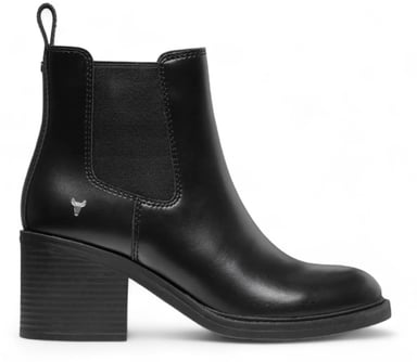 Botas Chelsea clásicas de cuero con plataforma en color negro para mujer de Windsor Smith - Varsity