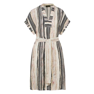 Vestido sin mangas con estampado de rayas y aberturas laterales