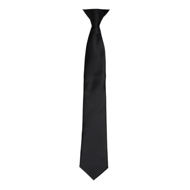 Premier Colours Mens Satin Clip Tie (Black)