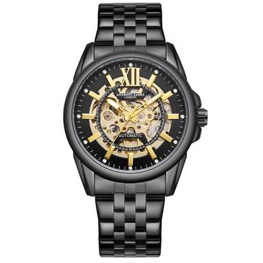 Reloj de Lujo Anthony James Automático Esqueleto Negro para Hombre