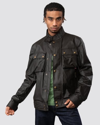 Chaqueta de campo compacta de algodón encerado Racemaster para hombre de Belstaff