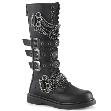 Botas góticas de cuero vegano negro Demonia Bolt 450