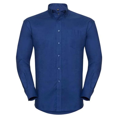 Russell Collection Mens Oxford Easy-Care Long-Sleeved Formal Shirt (Bright Royal Blue)