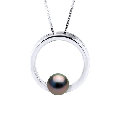 Necklace Circle Real Cultured Tahiti Pearl Round 7-8 mm