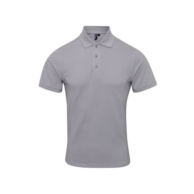 Premier Mens Coolchecker Plus Pique Polo With CoolPlus (Silver)