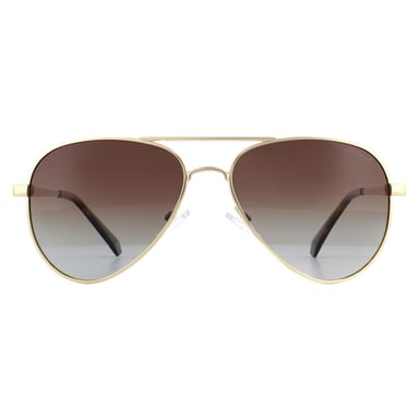 Gafas de sol polarizadas Polaroid Aviator Mens Gold Brown Gradient