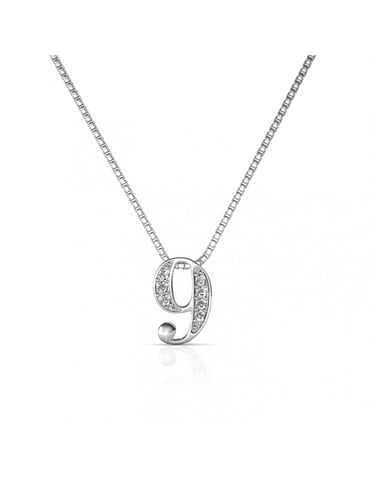 Colgantes Número 9 - Plata y Cristal