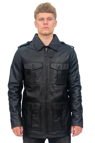 Parka safari de cuero para hombre - Mesa Verde