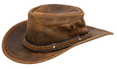 Sombrero de vaquero australiano de cuero auténtico