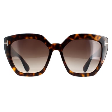 Gafas de sol Tom Ford Cat Eye Ladies Dark Havana Gradient Roviex Brown FT0939 Phoebe