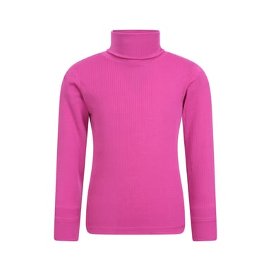 Mountain Warehouse Childrens/Kids Talus Roll Neck Long-Sleeved Top (Bright Pink)