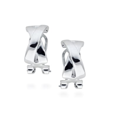 Pendientes Luxenter, con cierre omega reina acabado en rodio