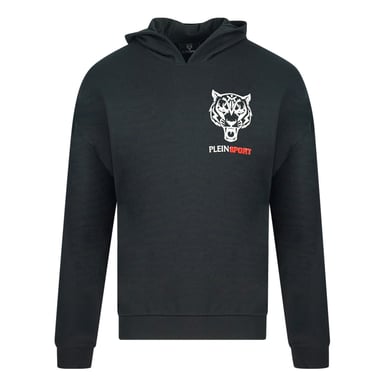 Plein Sport Block Logo de tigre en el pecho sudadera con capucha negra