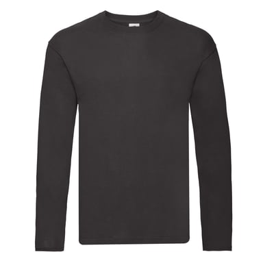 Fruit of the Loom Mens Original Plain Long-Sleeved T-Shirt (Black)
