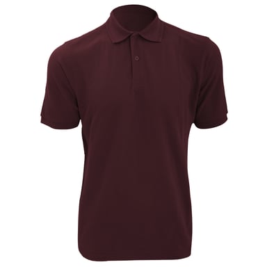 Russell Mens Ripple Collar & Cuff Short Sleeve Polo Shirt (Burgundy)
