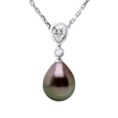 Collar Joyería Tahitian Pearl 8-9 mm Pear 925