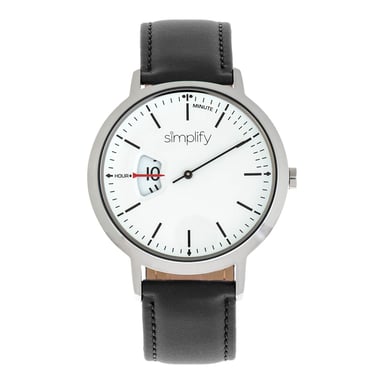Simplifique el reloj con correa de cuero 6500