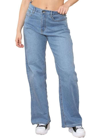 Enzo | Womens Wide Leg Jeans - Azul claro