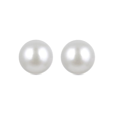 Pendientes Luxenter, Básico de Plata de Ley 925 y Perla Blanca acabados en oro amarillo de 18 quilates