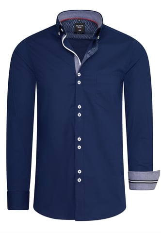 Rusty Neal Overhemd Regular Fit Azul