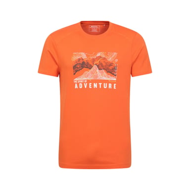 Mountain Warehouse Mens Adventure Begins Organic Cotton T-Shirt (Orange)