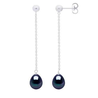 Earrings Real Cultured Freshwater Pearls Pear 7-8 mm