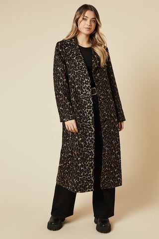 Animal Wool Midi Coat