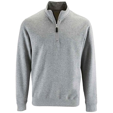 SOLS Mens Stan Zip Standing Collar Jumper (Grey Melange)