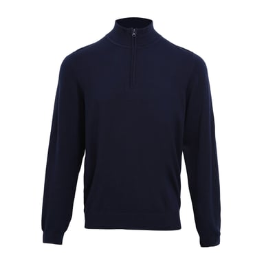 Premier Mens Zip Neck Sweatshirt (Navy)