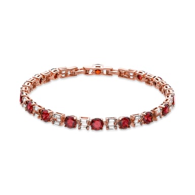 Pulsera Luxenter con Circonita RubÃ­ acabada en oro amarillo de 18K - Miwyn