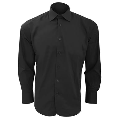 SOLS Mens Brighton Long Sleeve Fitted Work Shirt (Black)