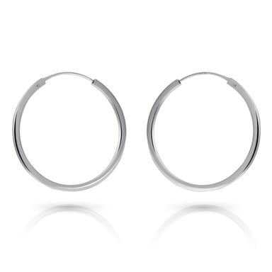 Orphelia 'Agata' Women's 925 Sterling Silver Hoop Earrings - Silver ZO-7552