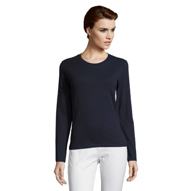 SOLS Womens/Ladies Imperial Long-Sleeved T-Shirt (French Navy)