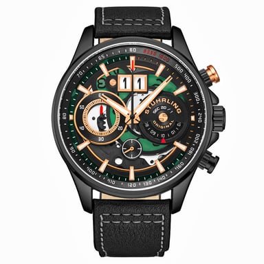 Black Ace Aviator Chronograph & Tachymeter Quartz 45mm