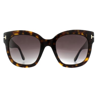 Gafas de sol Tom Ford Square Ladies Habana Oscuro Burdeos degradado