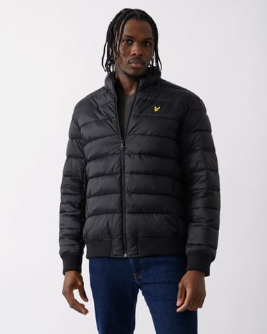 Chaqueta acolchada en negro azabache con cuello alzado de Lyle & Scott