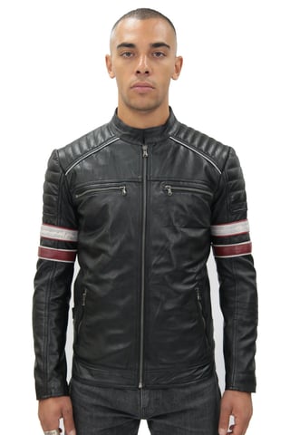 Chaqueta de carreras de cuero acolchado para hombre - Madrid