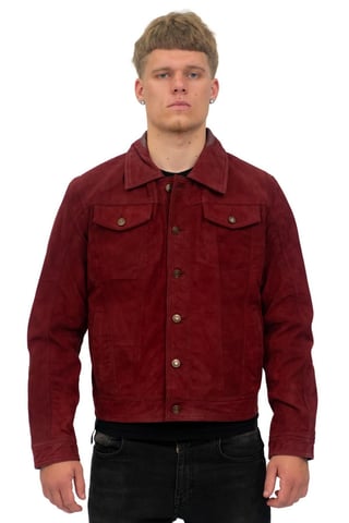 Chaqueta estilo camionero de piel de cabra para hombre - Taraz