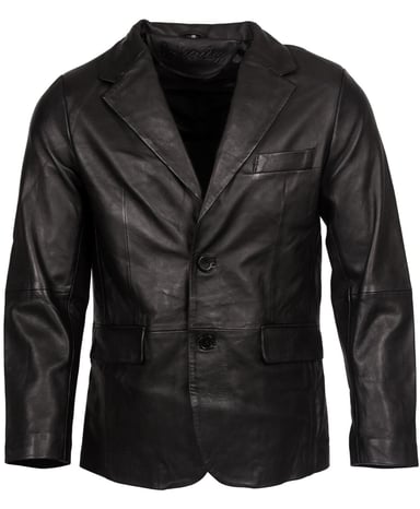 Chaqueta de piel de cordero suave con dos botones