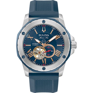 Bulova Marine Star Men's Blue Watch 98A282