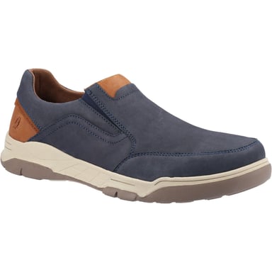 Hush Puppies Mens Fletcher Leather Shoes (Navy/Tan)