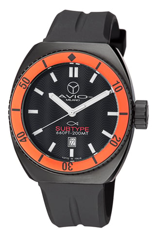 Avio milano: reloj negro subtipo para hombre