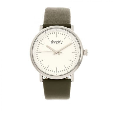Simplifique el reloj con correa de cuero 6200
