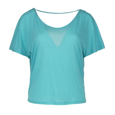Top con espalda drapeada turquesa