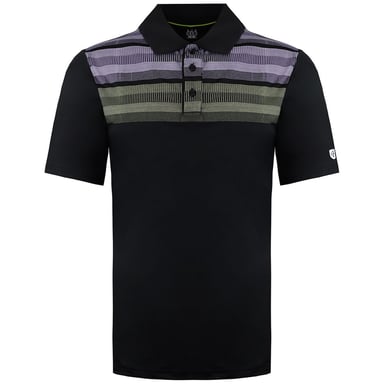 Island Green Matrix Polo de golf negro/lima para hombre