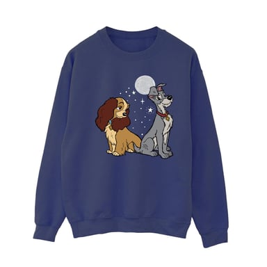 Disney Womens/Ladies Lady And The Tramp Moon Sweatshirt (Navy Blue)