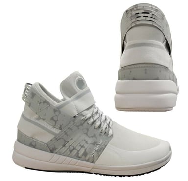 Supra Skytop V Blanco Gris Slip On High Top Lace Up Mens Trainers 08032 102 B50E
