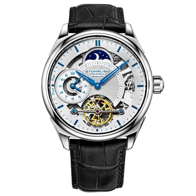 Black and Silver Presidia Automatic 42mm Skeleton